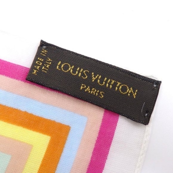 Louis Vuitton Scarf Muffler Women's Blond Cotton Monogram Multicolor Bandana ... - Picture 1 of 3